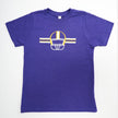 LSU helmet tee in purple and gold