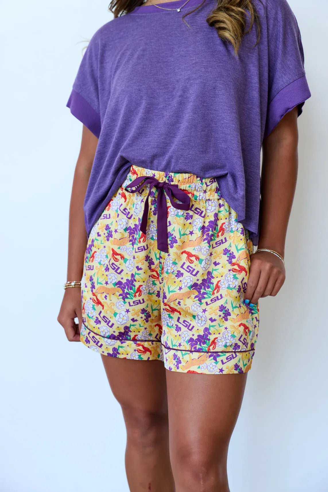 Saturday Silks LSU Tigers Sleep Shortie - Little Miss Muffin Children & Home