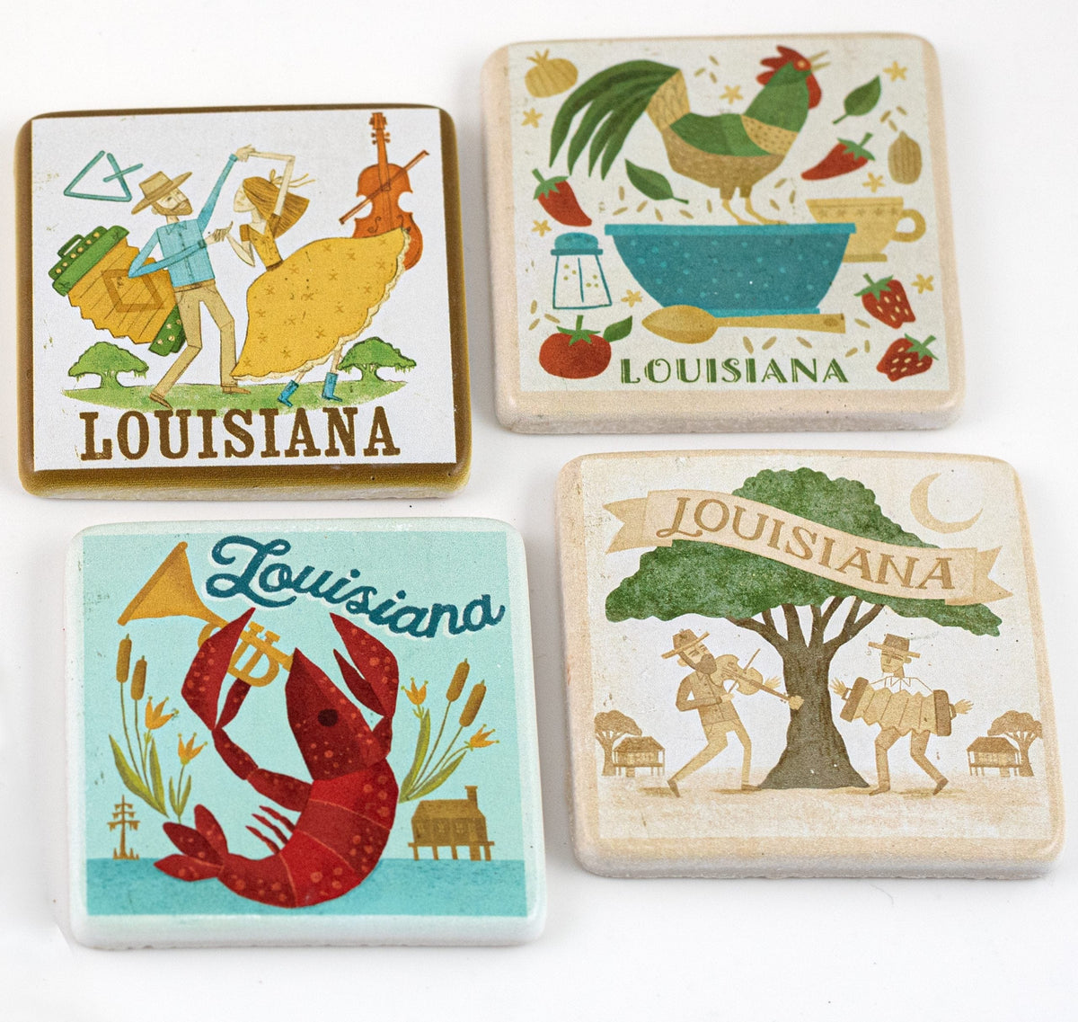The Parish Line The Parish Line Vintage Louisiana Coaster - Set Of 4 - Little Miss Muffin Children & Home