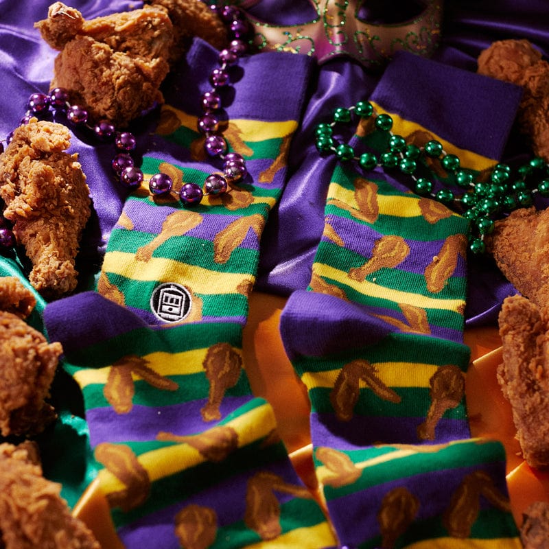 Bonfolk Bonfolk Mardi Gras Fried Chicken Socks - Little Miss Muffin Children & Home