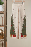 Mello. Ivory Christmas Tree Wide-Leg Sweater Pants - Little Miss Muffin Children & Home