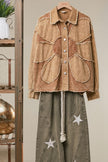 Mello. Khaki Flower Appliqué Shirt Jacket - Little Miss Muffin Children & Home