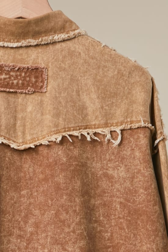 Mello. Khaki Flower Appliqué Shirt Jacket - Little Miss Muffin Children & Home