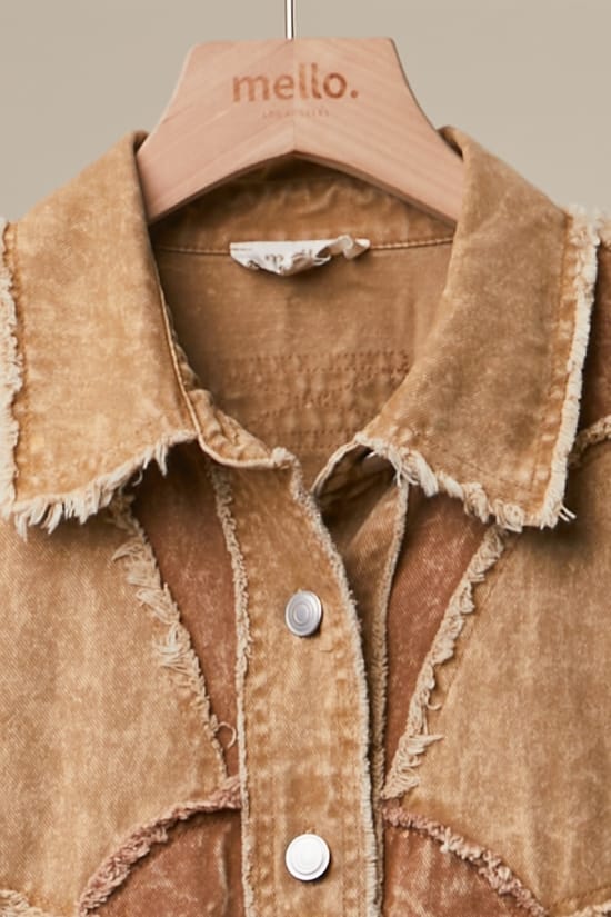 Mello. Khaki Flower Appliqué Shirt Jacket - Little Miss Muffin Children & Home