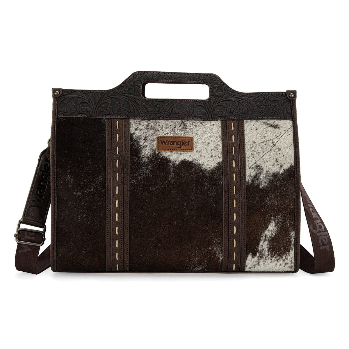 Montana West Coffee  Wrangler Genuine Cowhide Carry-All Cowhide Large Tote/Crossbody - Little Miss Muffin Children & Home
