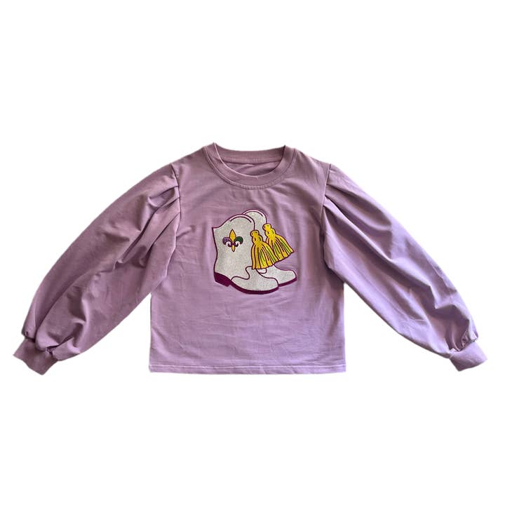 Marching Boots Puff Sleeve Sweatshirt