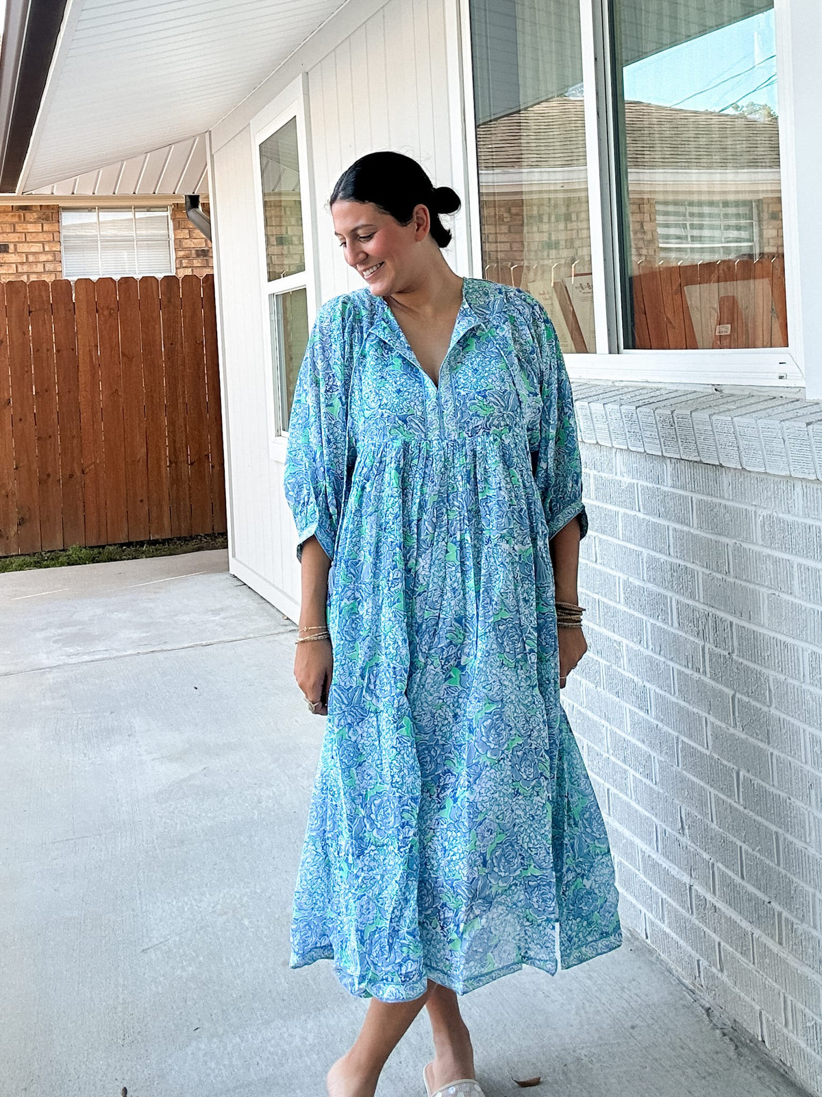Dolma Mylah Midi Dress – Blue-Green - Little Miss Muffin Children & Home