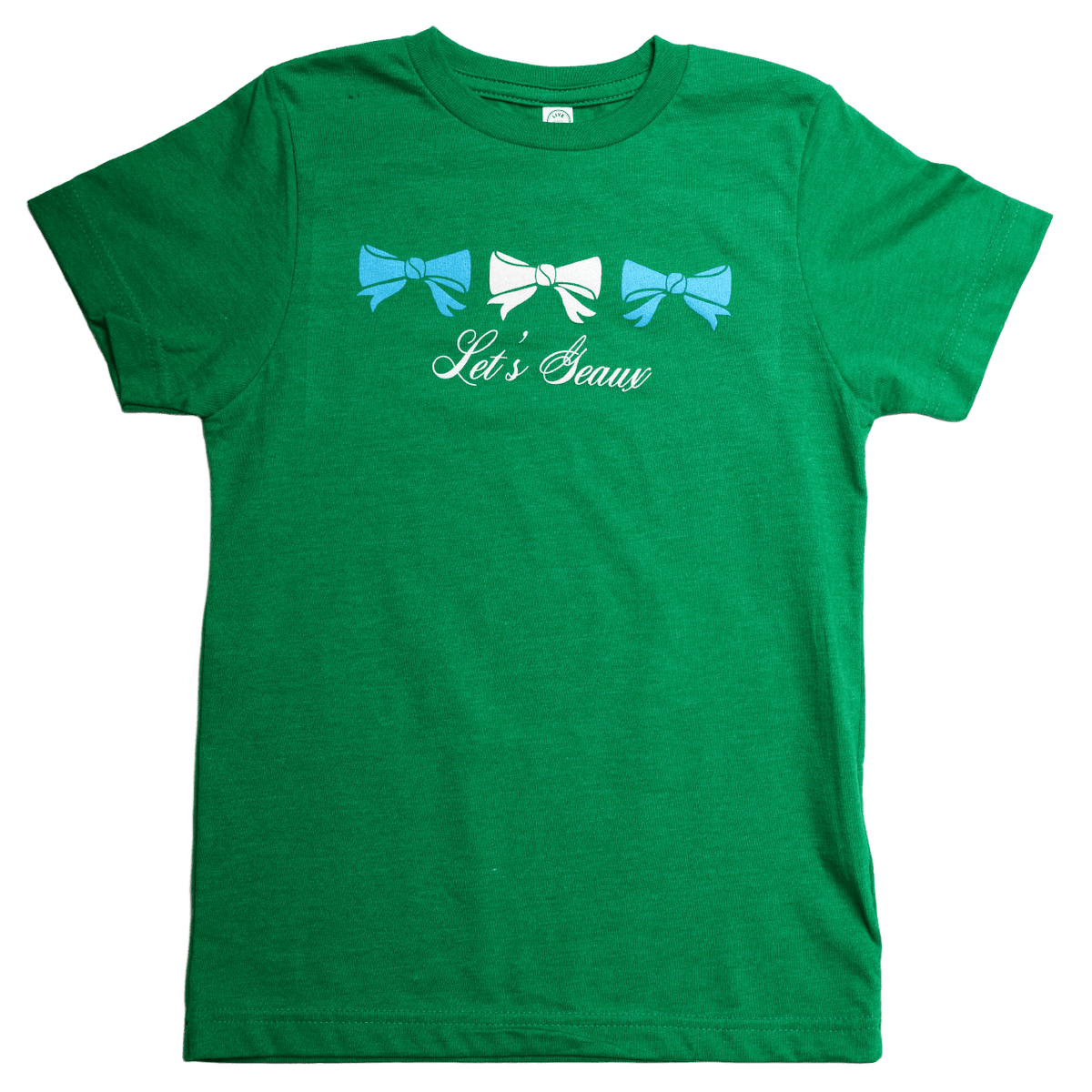 Tulane Let's Geaux bow tee for girls