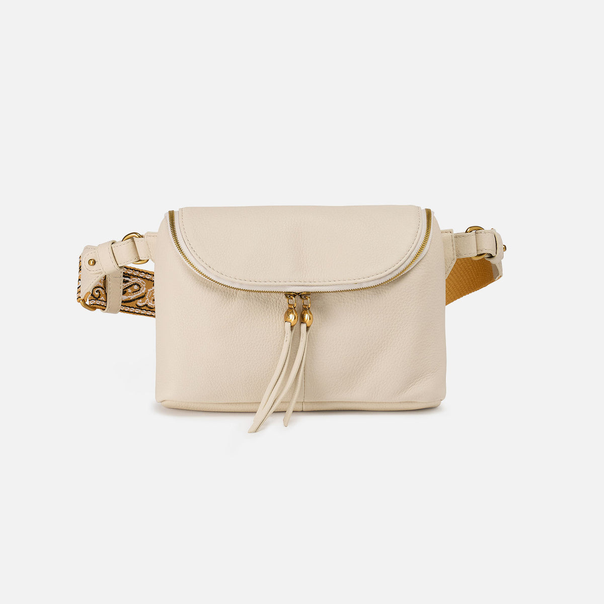 Fern Large Belt Bag In Pebbled Leather Birch