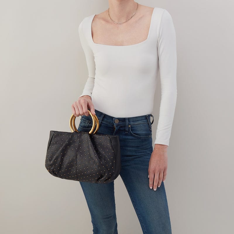 Hobo Hobo Sheila Ring Satchel in Pebbled Leather in Black - Little Miss Muffin Children & Home