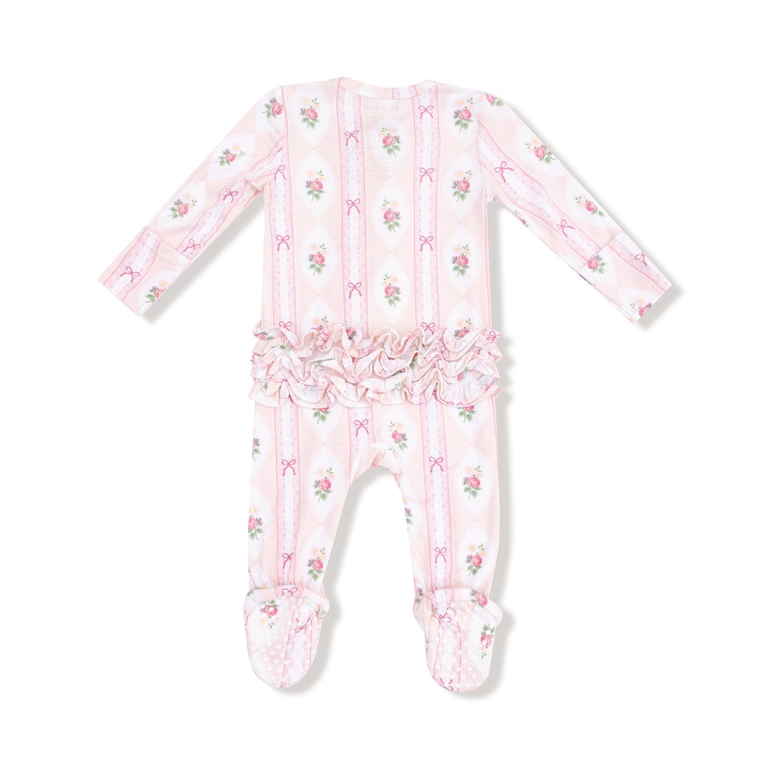 Ogee Lace Floral 2 Way Ruffle Zipper Footie