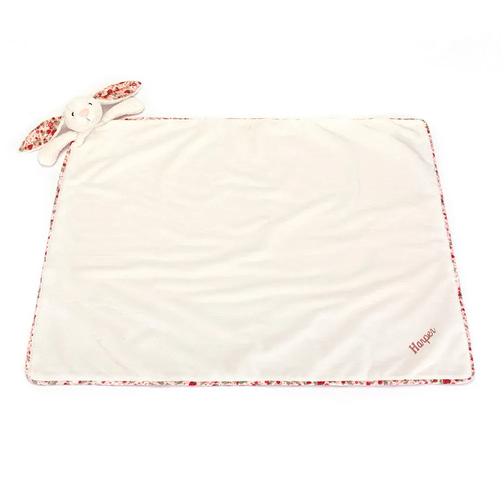 Jellycat Jellycat Blossom Cream Bunny 'Berry' Blankie - Little Miss Muffin Children & Home