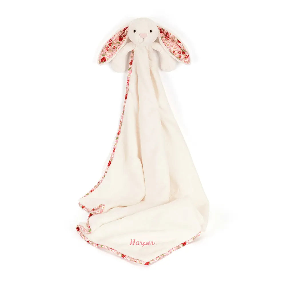Jellycat Jellycat Blossom Cream Bunny 'Berry' Blankie - Little Miss Muffin Children & Home