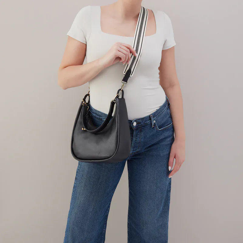 Hobo Cass Small Shoulder in Pebbled Leather Black - Little Miss Muffin Children & Home