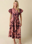 Olivaceous Lilah Bubble Sleeve Floral Midi Dress - Little Miss Muffin Children & Home