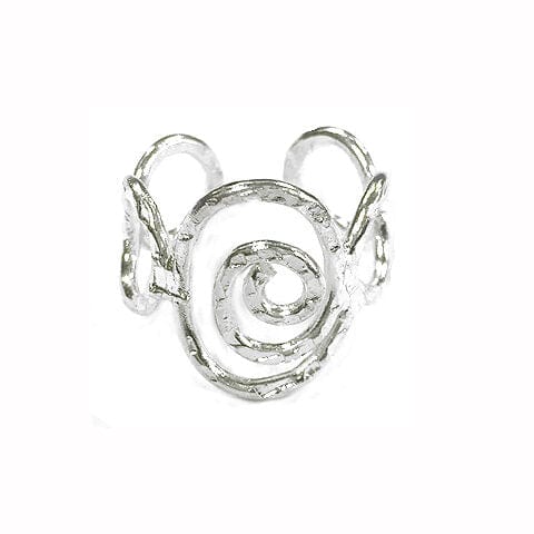 Anju Jewelry Silver Plated Adjustable Ring – Spiral Oval with Circles - Little Miss Muffin Children & Home