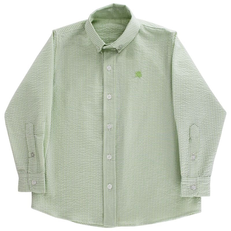 Roscoe Button Down in Grass Seersucker