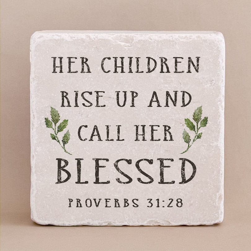 Twelve Stone Art Proverbs 31:28 Small Stone Block - Little Miss Muffin Children & Home