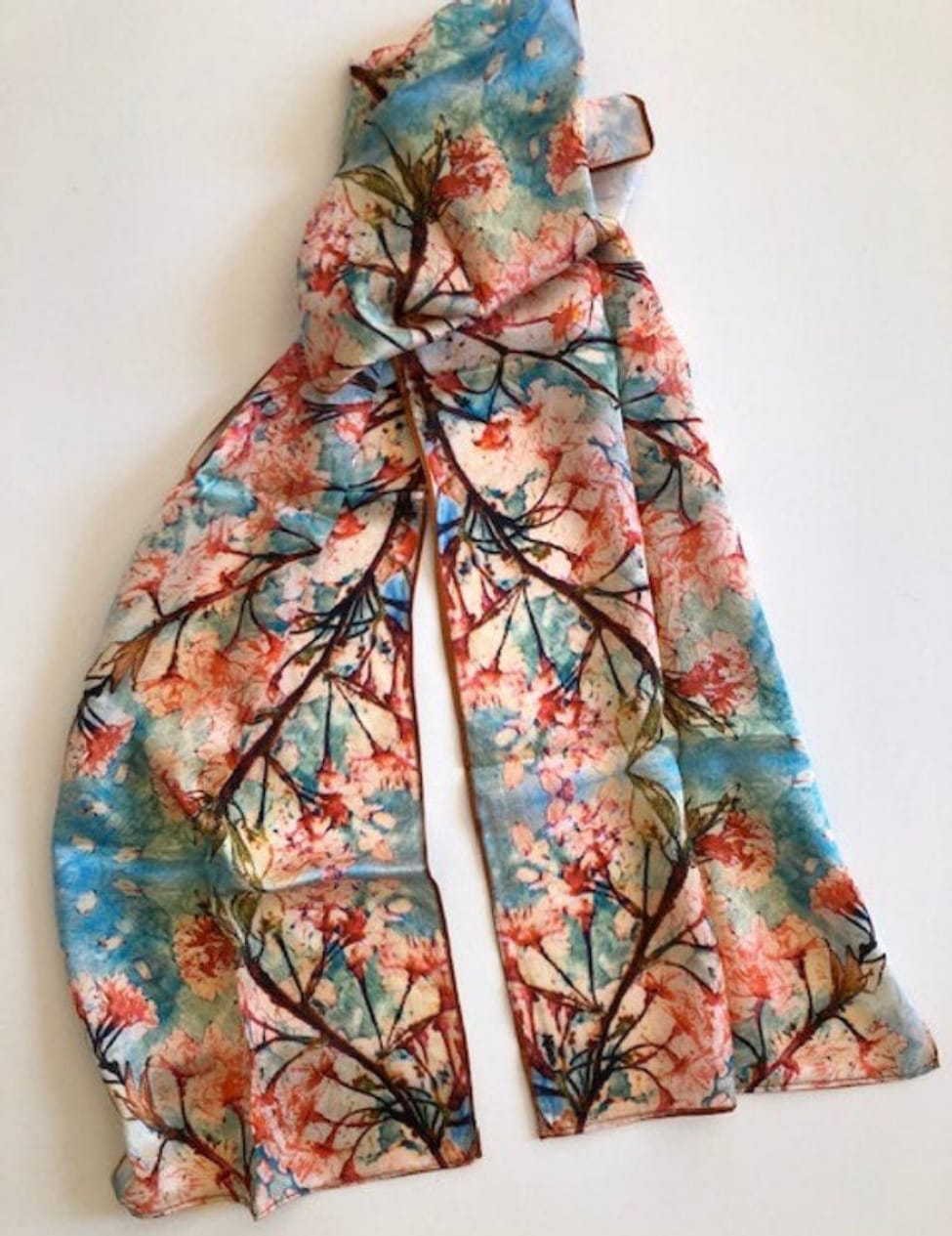 Nina J Cherry Blossoms Silk Scarf - Little Miss Muffin Children & Home