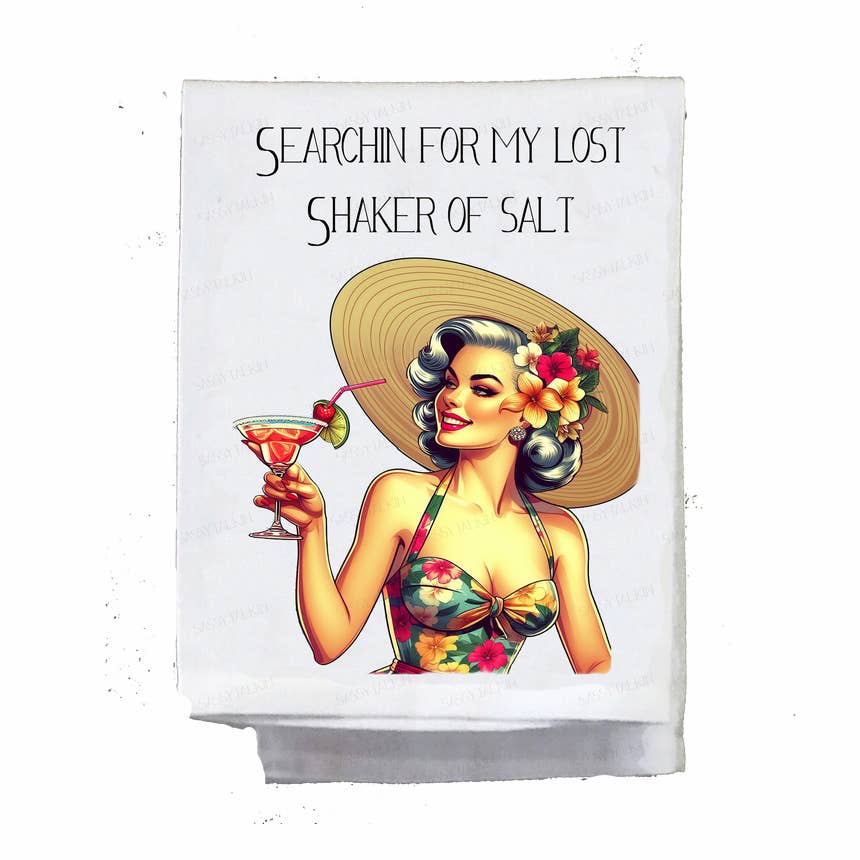 Sassy Talkin Sassy Girl "Searchin For My Lost Shaker of Salt" Dish Towel - Little Miss Muffin Children & Home