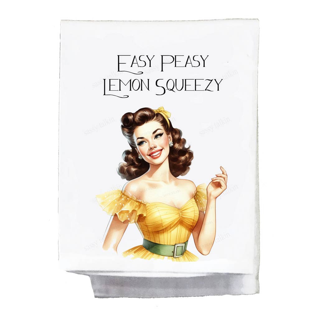 Sassy Talkin Sassy Girl "Easy Peasy Lemon Squeezy" Dish Towel - Little Miss Muffin Children & Home