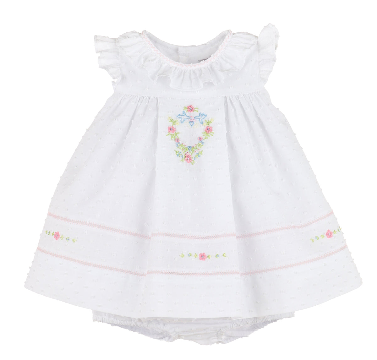 Casero & Associates Casero & Associates Dotted Ruffle Float, White - Little Miss Muffin Children & Home