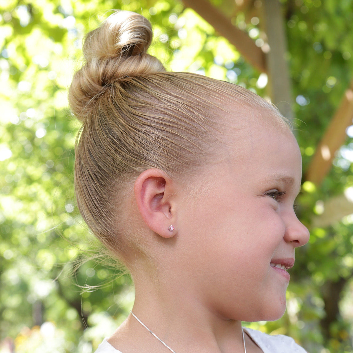 Cherished Moments Cherished Moments Sterling Silver Pink CZ Stud Earrings - Little Miss Muffin Children & Home