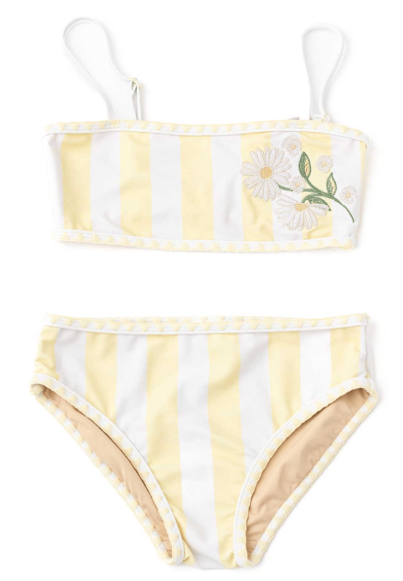 Shade Critters Butter Yellow Stripe Embroidered 2pc - Little Miss Muffin Children & Home