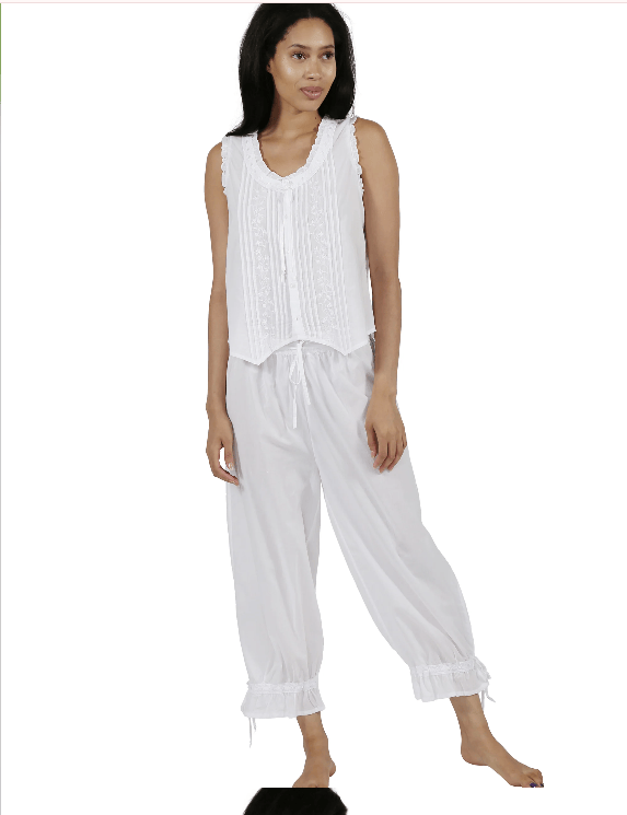 La Cera Sleeveless Draw Leg Capri Pajama Set - Little Miss Muffin Children & Home
