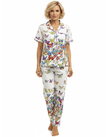 La Cera Short Sleeve Butterfly Print Cotton Pajama Set - Little Miss Muffin Children & Home