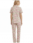 La Cera Ivory Pink Floral Print Cotton Pajama Set in Bag - Little Miss Muffin Children & Home