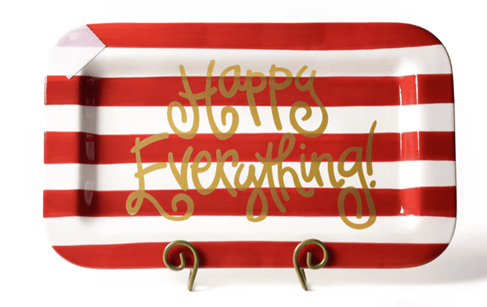 Happy Everything! Red Stripe Mini Happy Everything! Rectangle Platter - Little Miss Muffin Children & Home