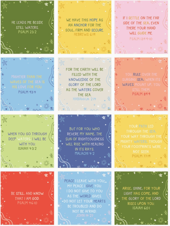 Callie Danielle Verses for the Beach – Bible Verse Card Set + Display Stand - Little Miss Muffin Children & Home