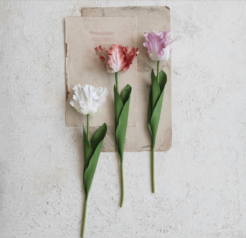 Creative Co-op Faux Tulip Stem, 3 Colors Available - Little Miss Muffin Children & Home