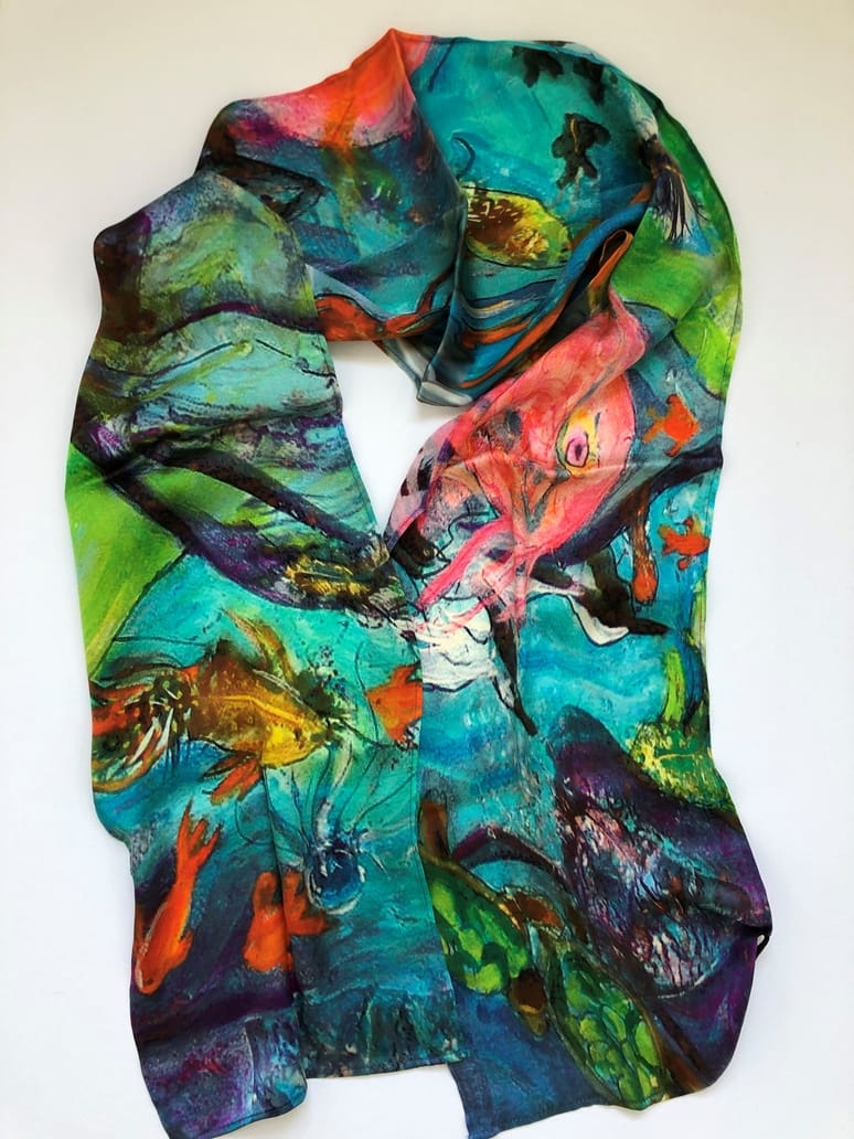 Nina J Sea Life Silk Scarf - Little Miss Muffin Children & Home