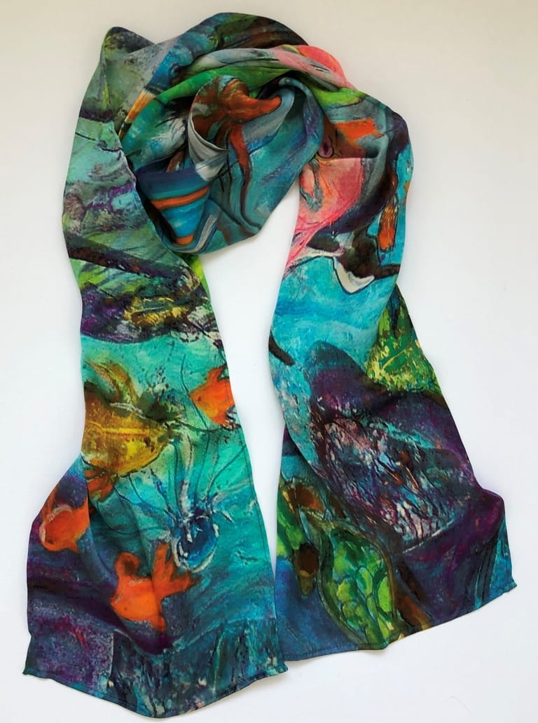 Nina J Sea Life Silk Scarf - Little Miss Muffin Children & Home