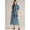 Style USA Hunter Green & Blue Stripe Cotton Midi Dress - Little Miss Muffin Children & Home