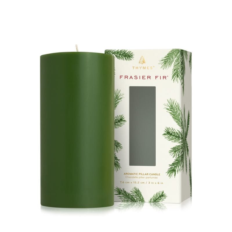Thymes Frasier Fir Pillar Candle, Large 3"x6" - Little Miss Muffin