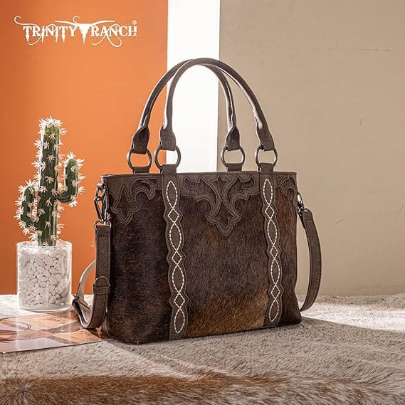Montana West Coffee Genuine Hair-On Cowhide Tote - Little Miss Muffin Children & Home
