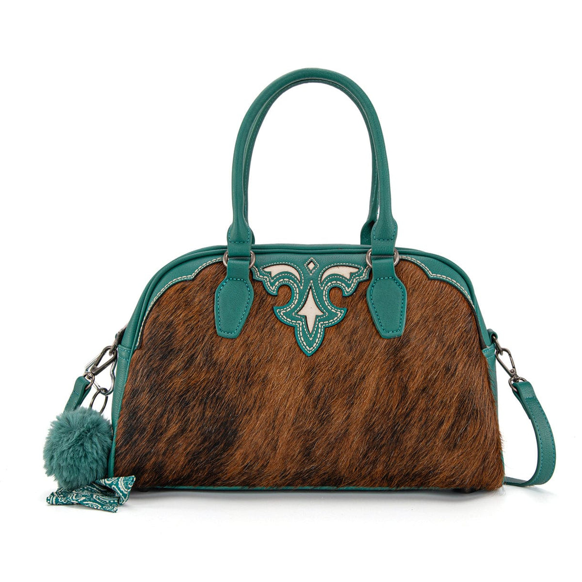 Montana West Turquois Geniune Cowhide Satchel/Crossbody - Little Miss Muffin Children & Home