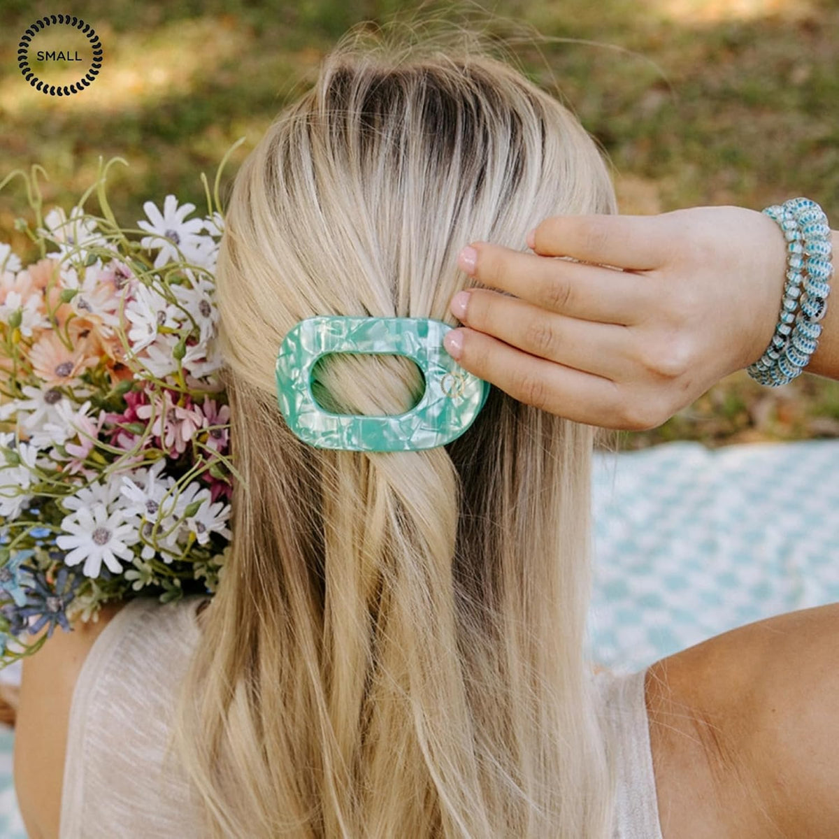 Teleties Spring Splash Flat Round Hair Clip - Little Miss Muffin Children & Home