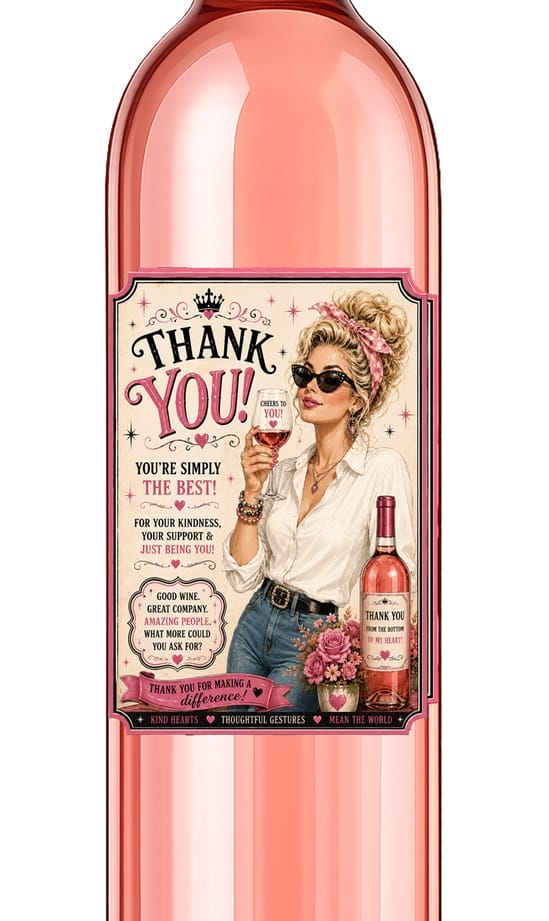 Sassy Talkin Sassy Vine Thank You Wine Label - Little Miss Muffin Children & Home