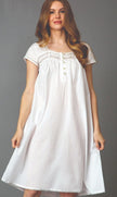 Thea Clarine Short Sleeve Lace Trimmed Nightgown - Little Miss Muffin Children & Home