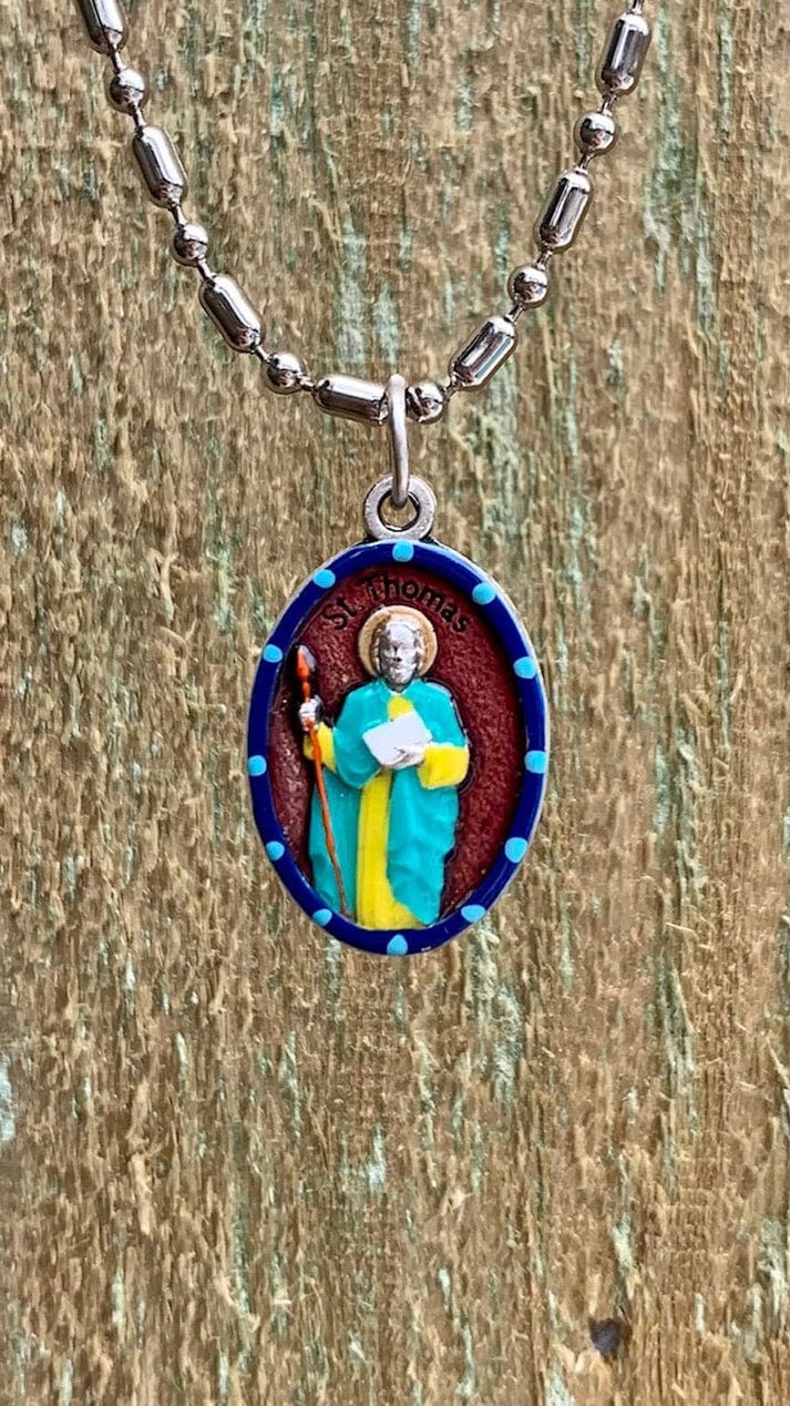 Architect Against Doubt St Thomas  "Doubting Thomas" Hand Painted Medal