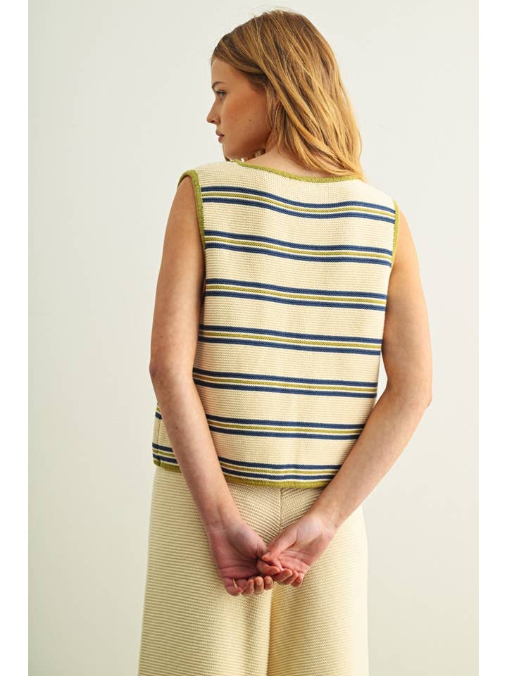 striped bow tie vest