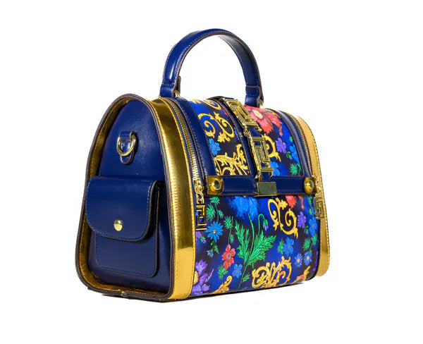 Timmy Woods Beverly Hills Celina Top-Handle Satchel Bag Orchid Vine Blue - Little Miss Muffin Children & Home
