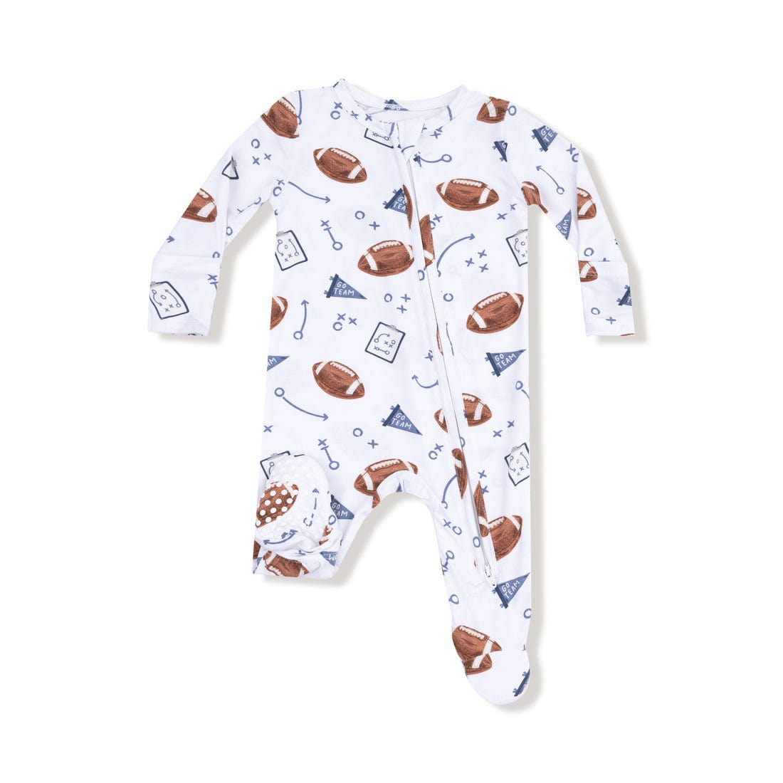 Touchdown Time Navy 2 Way Zipper Footie