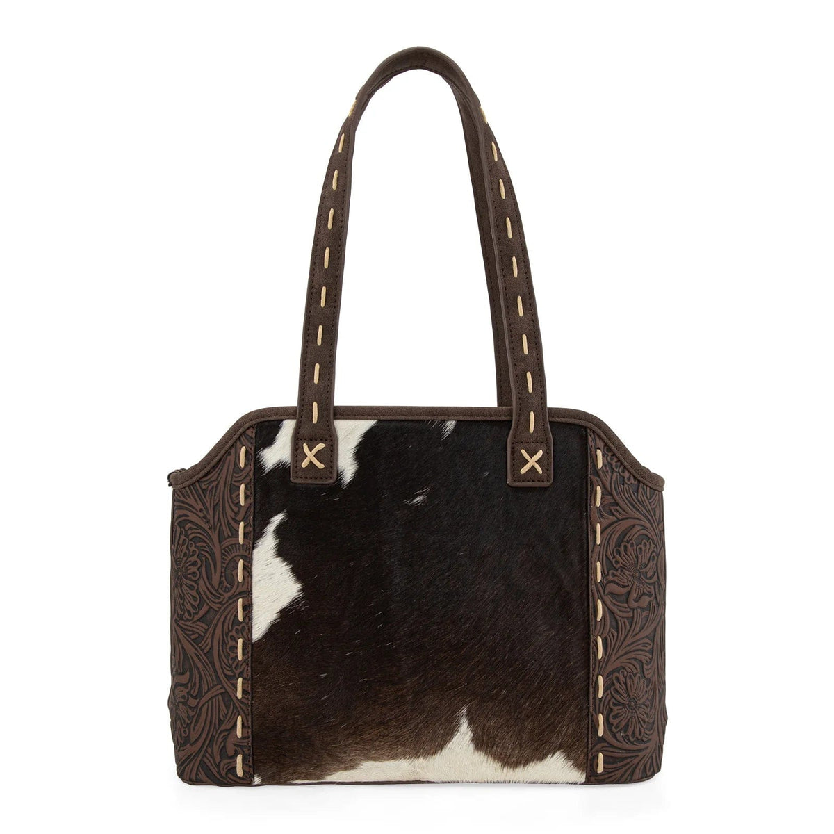 Montana West Coffee Genuine Hair-On Cowhide Tooled Tote - Little Miss Muffin Children & Home