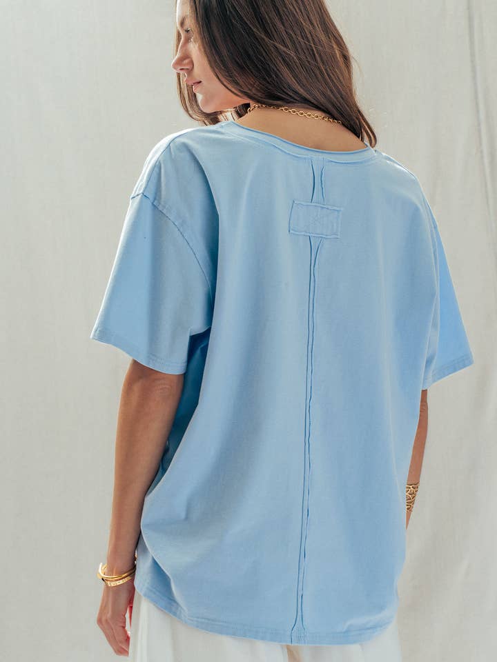Urban Daizy Exposed Seam V-Neck Tee - Little Miss Muffin Children & Home