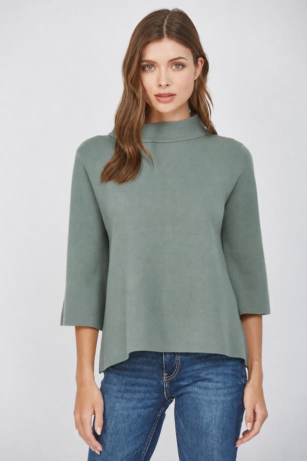Fate by LFD Mock Neck Pull Over Bell Sleeve Sweater, 4 Colors Available - Little Miss Muffin Children & Home